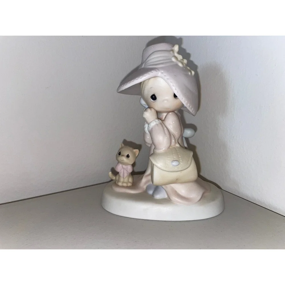 Precious Moments To A Very Special Mom Figurine E2824 Girl with Kitten 1984 Box - Picture 2 of 11